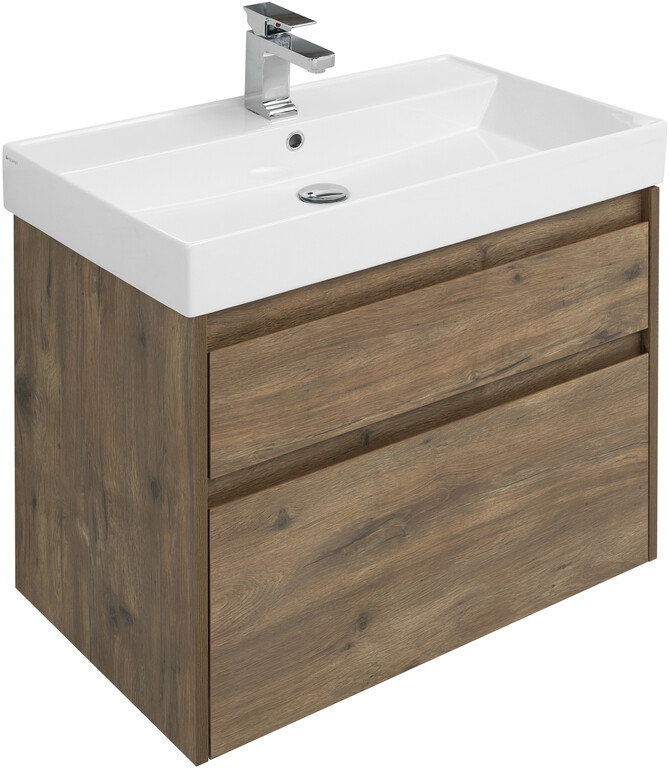Тумба с раковиной Aquanet Nova Lite 75 дуб рустикальный (2 ящика)