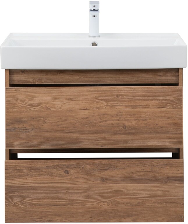 Тумба с раковиной Aquanet Nova Lite 75 дуб шоколадный (2 ящика)