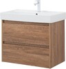 Тумба с раковиной Aquanet Nova Lite 75 дуб шоколадный (2 ящика)