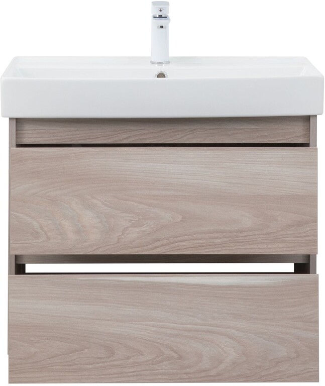 Тумба с раковиной Aquanet Nova Lite 75 орех светлый (2 ящика)