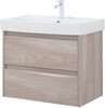 Тумба с раковиной Aquanet Nova Lite 75 орех светлый (2 ящика)