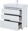 Тумба с раковиной Aquanet Nova Lite 85 белый глянец (3 ящика)