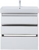 Тумба с раковиной Aquanet Nova Lite 85 белый глянец (3 ящика)