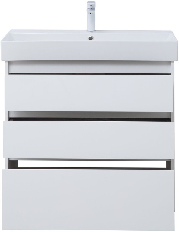 Тумба с раковиной Aquanet Nova Lite 85 белый глянец (3 ящика)