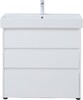 Тумба с раковиной Aquanet Nova Lite 85 белый глянец (3 ящика)