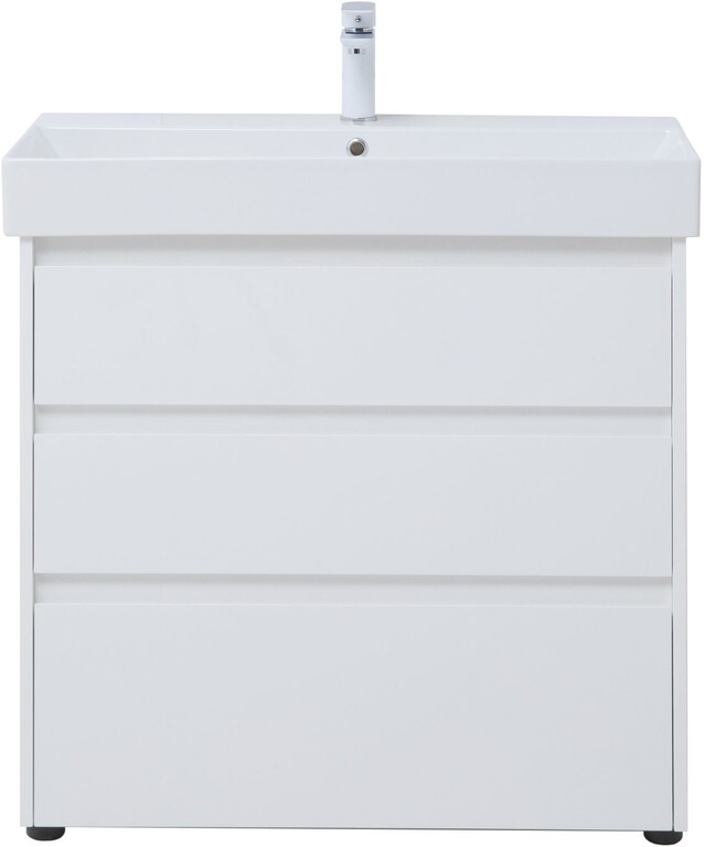 Тумба с раковиной Aquanet Nova Lite 85 белый глянец (3 ящика)