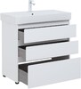 Тумба с раковиной Aquanet Nova Lite 85 белый глянец (3 ящика)