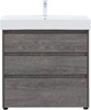 Тумба с раковиной Aquanet Nova Lite 85 дуб рошелье (3 ящика)