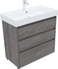 Тумба с раковиной Aquanet Nova Lite 85 дуб рошелье (3 ящика)