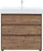 Тумба с раковиной Aquanet Nova Lite 85 дуб рустикальный (3 ящика)