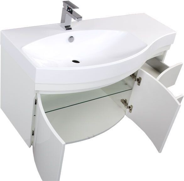 Тумба с раковиной Aquanet Опера 115 L белый (2 дверцы 2 ящика)