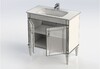 Тумба с раковиной Aquanet Селена 90 белый/серебро