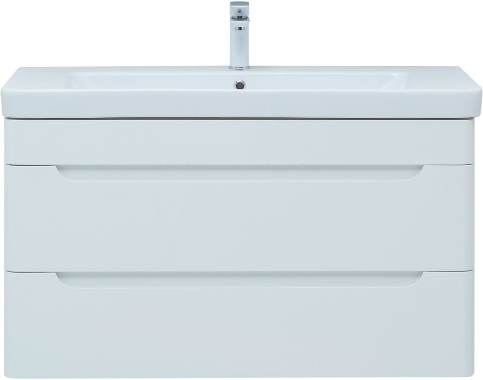 Тумба с раковиной Aquanet София 105 белый глянец (2 ящика)