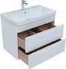 Тумба с раковиной Aquanet София 80 белый глянец (2 ящика)