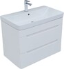 Тумба с раковиной Aquanet София 80 белый глянец (2 ящика)