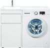 Тумба с раковиной Aquanet Токио 110 L белый (напольная, 1 ящик)