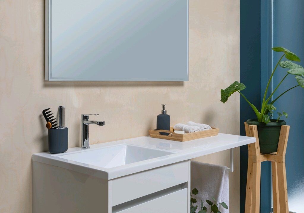 Тумба с раковиной Aquanet Токио 110 L белый (подвесная, 1 ящик)