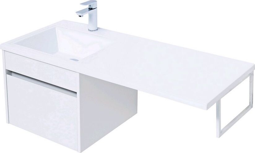 Тумба с раковиной Aquanet Токио 110 L белый (подвесная, 1 ящик)