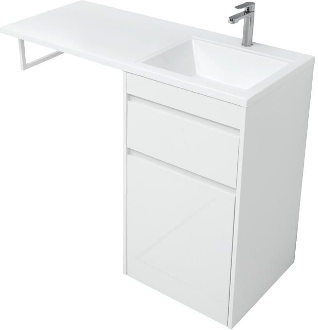Тумба с раковиной Aquanet Токио 110 R белый (напольная, 1 ящик)