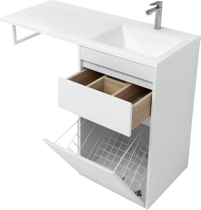 Тумба с раковиной Aquanet Токио 110 R белый (напольная, 1 ящик)