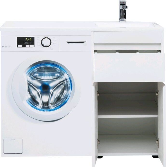 Тумба с раковиной Aquanet Токио 110 R белый (напольная, 1 ящик, 2 дверцы)