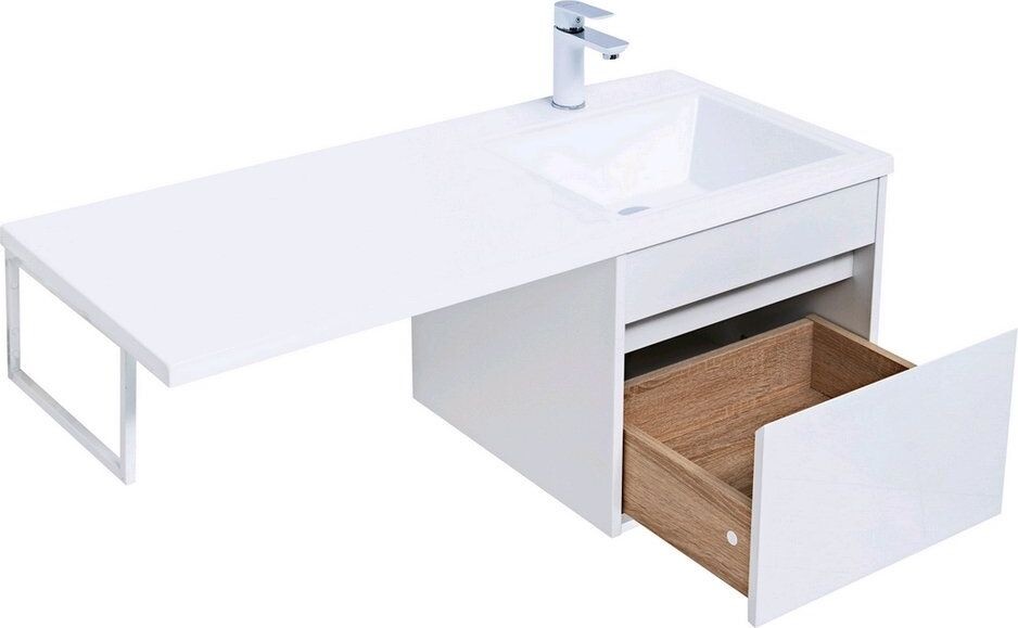 Тумба с раковиной Aquanet Токио 110 R белый (подвесная, 1 ящик)