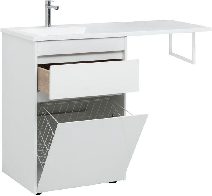 Тумба с раковиной Aquanet Токио 120 L белый (напольная, 1 ящик)