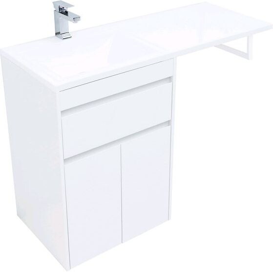Тумба с раковиной Aquanet Токио 120 L белый (напольная, 1 ящик, 2 дверцы)