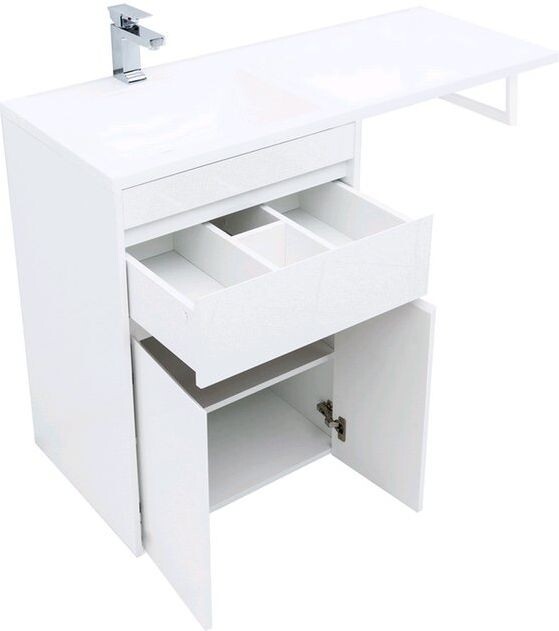 Тумба с раковиной Aquanet Токио 120 L белый (напольная, 1 ящик, 2 дверцы)