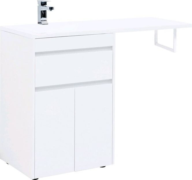 Тумба с раковиной Aquanet Токио 120 L белый (напольная, 1 ящик, 2 дверцы)