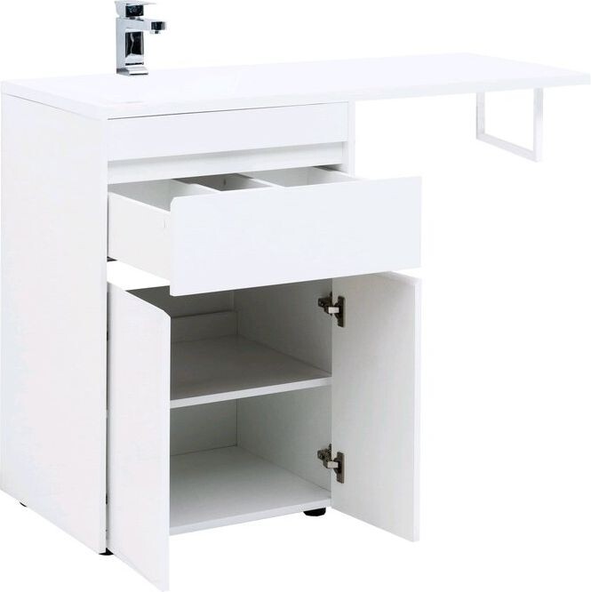 Тумба с раковиной Aquanet Токио 120 L белый (напольная, 1 ящик, 2 дверцы)