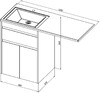 Тумба с раковиной Aquanet Токио 120 L белый (напольная, 1 ящик, 2 дверцы)