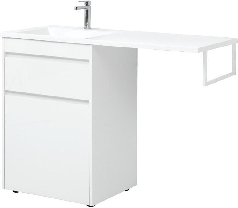 Тумба с раковиной Aquanet Токио 120 L белый (напольная, 1 ящик)