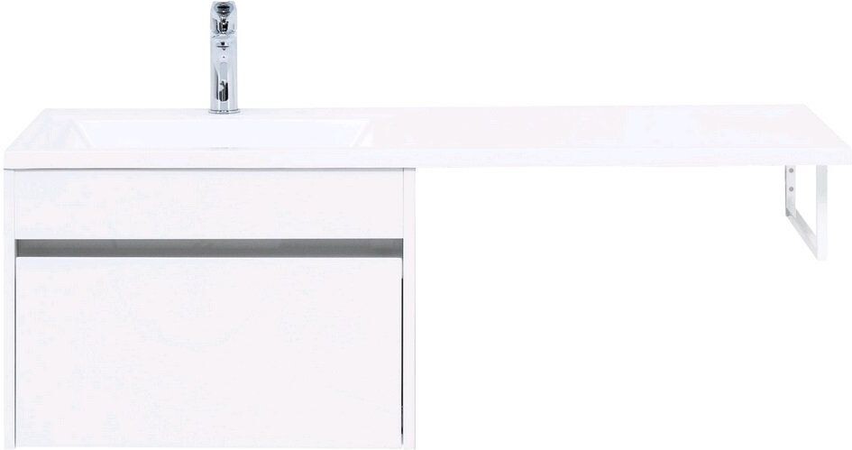 Тумба с раковиной Aquanet Токио 120 L белый (подвесная, 1 ящик)