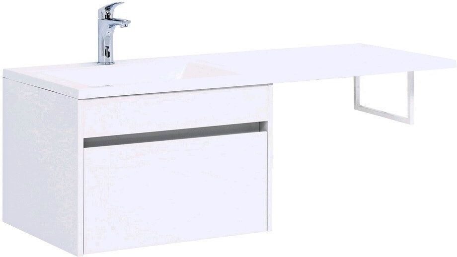 Тумба с раковиной Aquanet Токио 120 L белый (подвесная, 1 ящик)