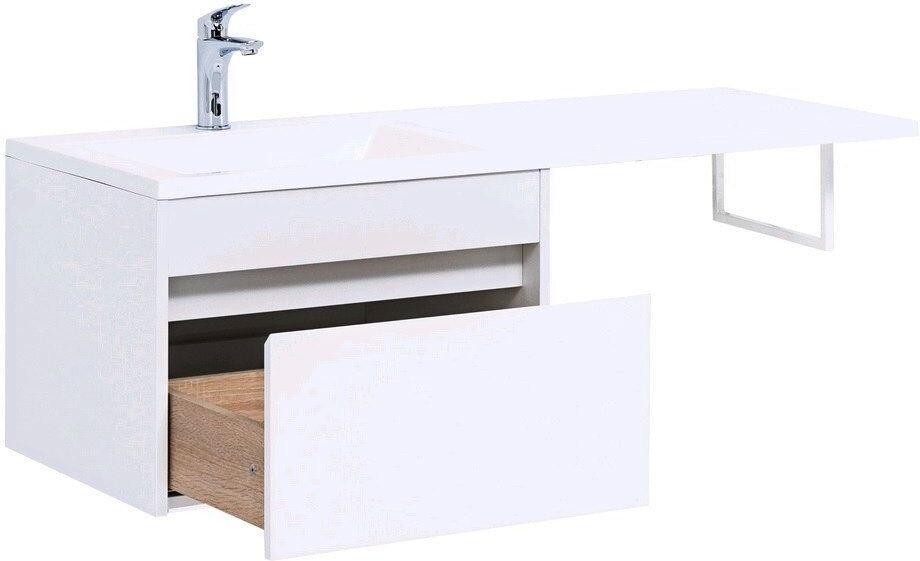 Тумба с раковиной Aquanet Токио 120 L белый (подвесная, 1 ящик)