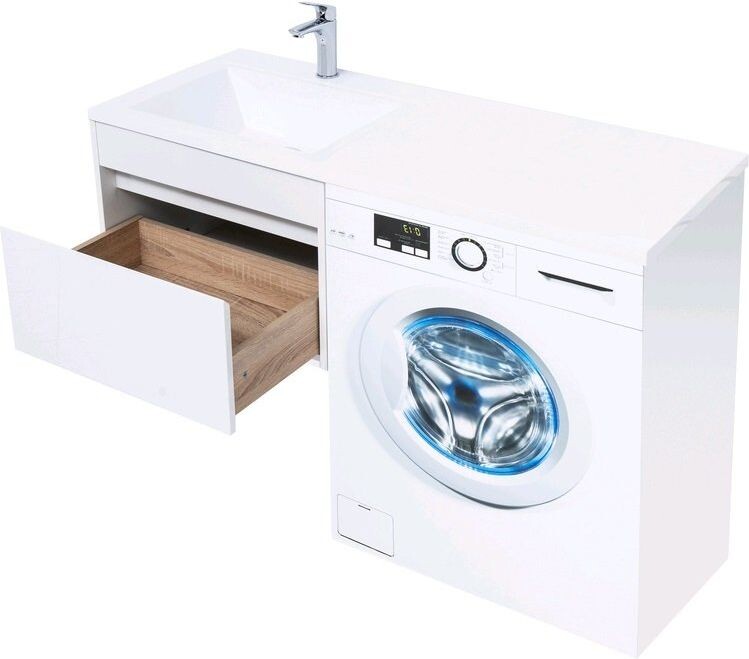 Тумба с раковиной Aquanet Токио 120 L белый (подвесная, 1 ящик)