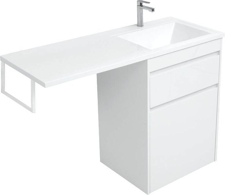 Тумба с раковиной Aquanet Токио 120 R белый (напольная, 1 ящик)