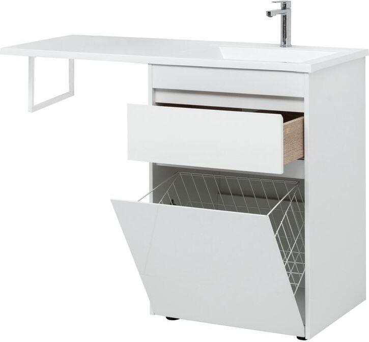 Тумба с раковиной Aquanet Токио 120 R белый (напольная, 1 ящик)