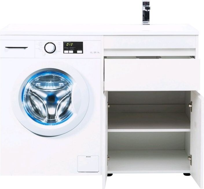 Тумба с раковиной Aquanet Токио 120 R белый (напольная, 1 ящик, 2 дверцы)