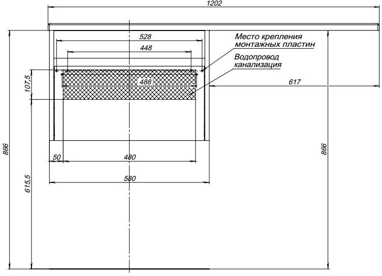 Тумба с раковиной Aquanet Токио 120 R белый (подвесная, 1 ящик)