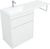 Тумба с раковиной Aquanet Токио 130 L белый (напольная, 1 ящик)