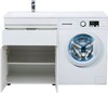 Тумба с раковиной Aquanet Токио 130 L белый (напольная, 1 ящик, 2 дверцы)
