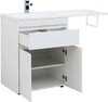 Тумба с раковиной Aquanet Токио 130 L белый (напольная, 1 ящик, 2 дверцы)