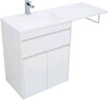 Тумба с раковиной Aquanet Токио 130 L белый (напольная, 1 ящик, 2 дверцы)