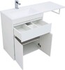 Тумба с раковиной Aquanet Токио 130 L белый (напольная, 1 ящик, 2 дверцы)