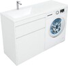 Тумба с раковиной Aquanet Токио 130 L белый (напольная, 1 ящик)