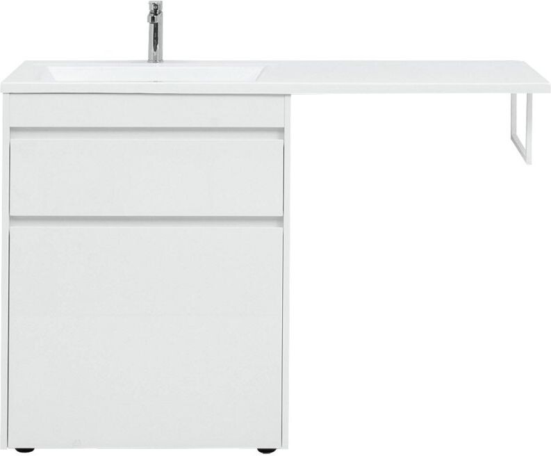 Тумба с раковиной Aquanet Токио 130 L белый (напольная, 1 ящик)