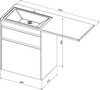 Тумба с раковиной Aquanet Токио 130 L белый (напольная, 1 ящик)