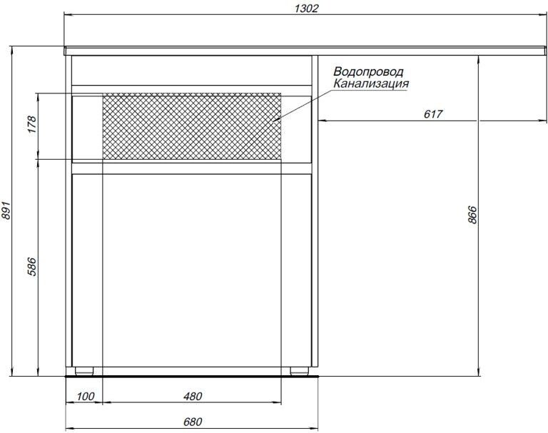 Тумба с раковиной Aquanet Токио 130 L белый (напольная, 1 ящик)